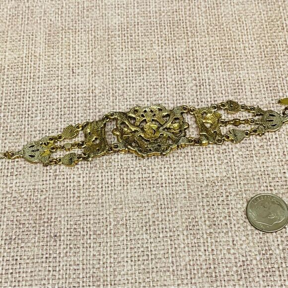 VCLM‎ Gold Victorian Look Crystal Bracelet - Picture 4 of 4
